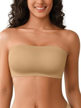 DEANGELMON Strapless Non-Slip Silicone Bandeau Seamless Tube Top bra